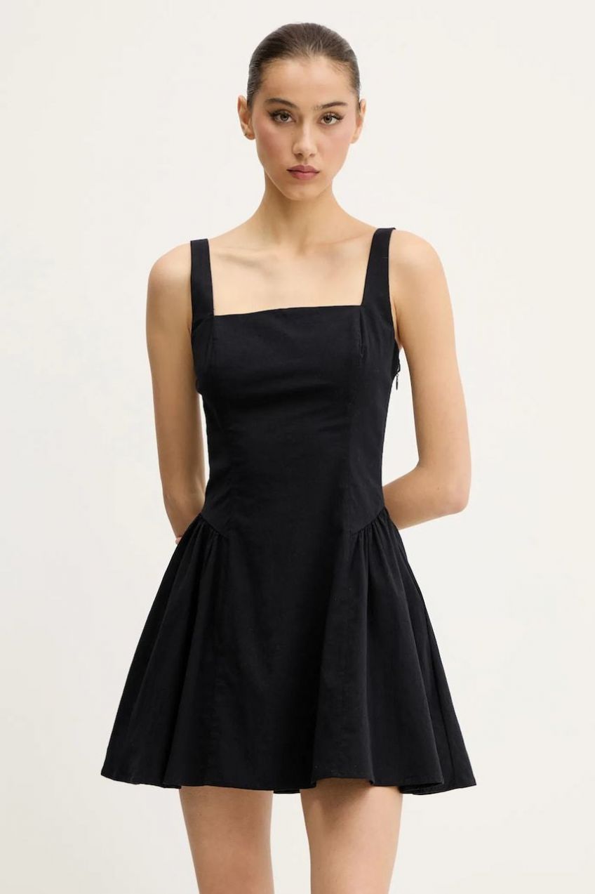Šaty Abercrombie & Fitch čierna farba, mini, áčkový strih, KI159-5485