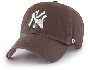 Bavlnená šiltovka 47 brand MLB New York Yankees hnedá farba, s nášivkou, B-THRNC17GWS-BW