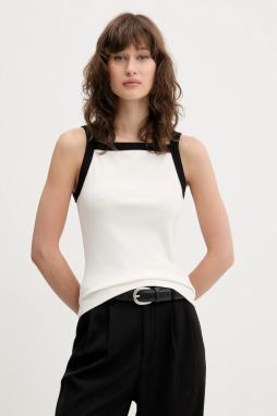 Top Abercrombie & Fitch biela farba, KI139-5318