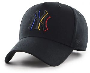 Bavlnená šiltovka 47 brand MLB New York Yankees čierna farba, s nášivkou, B-PRPDT17GWP-BK