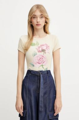 Tričko Guess ROSE dámske, béžová farba, W5GI33 KA0H1