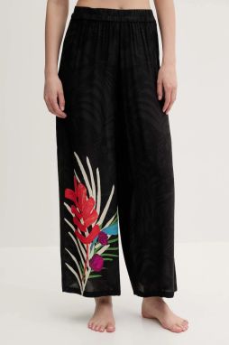 Plážové nohavice Desigual COLIBRÍ PANT čierna farba, 25SWMW02