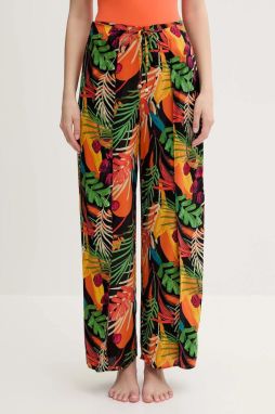 Plážové nohavice Desigual BAHAMAS PANT čierna farba, 25SWMW01