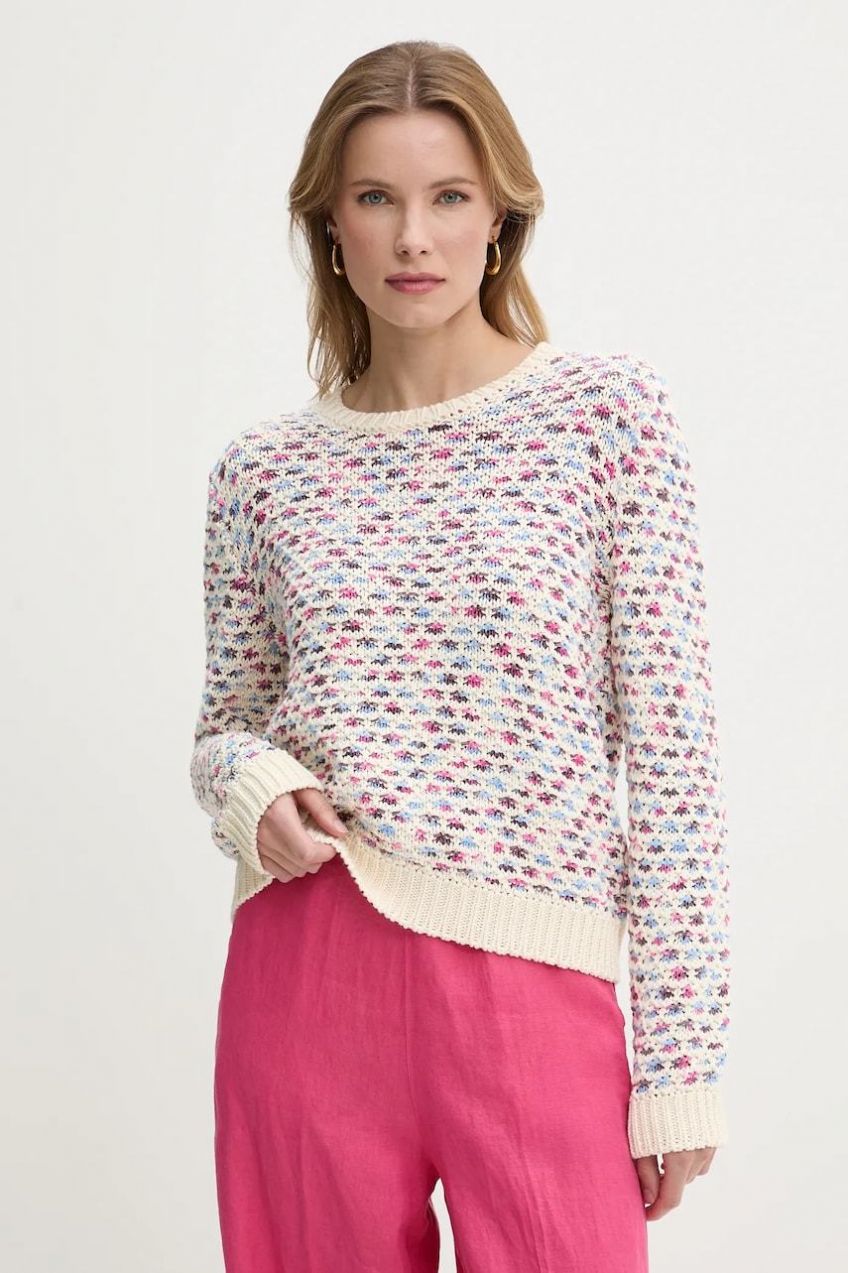 Sveter United Colors of Benetton béžová farba, teplé, 1198E10D8