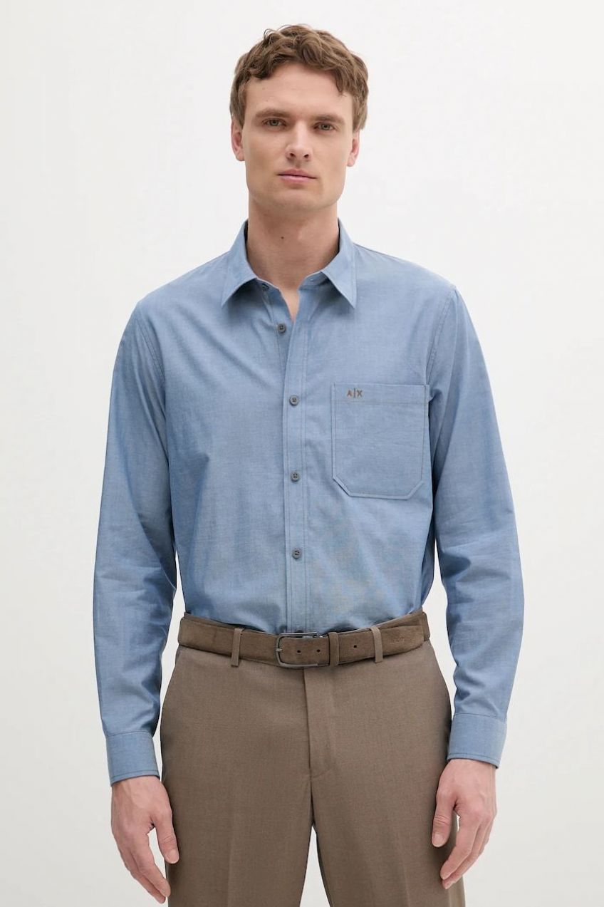 Bavlnená košeľa Armani Exchange regular, s klasickým golierom, XM000666 AF13208