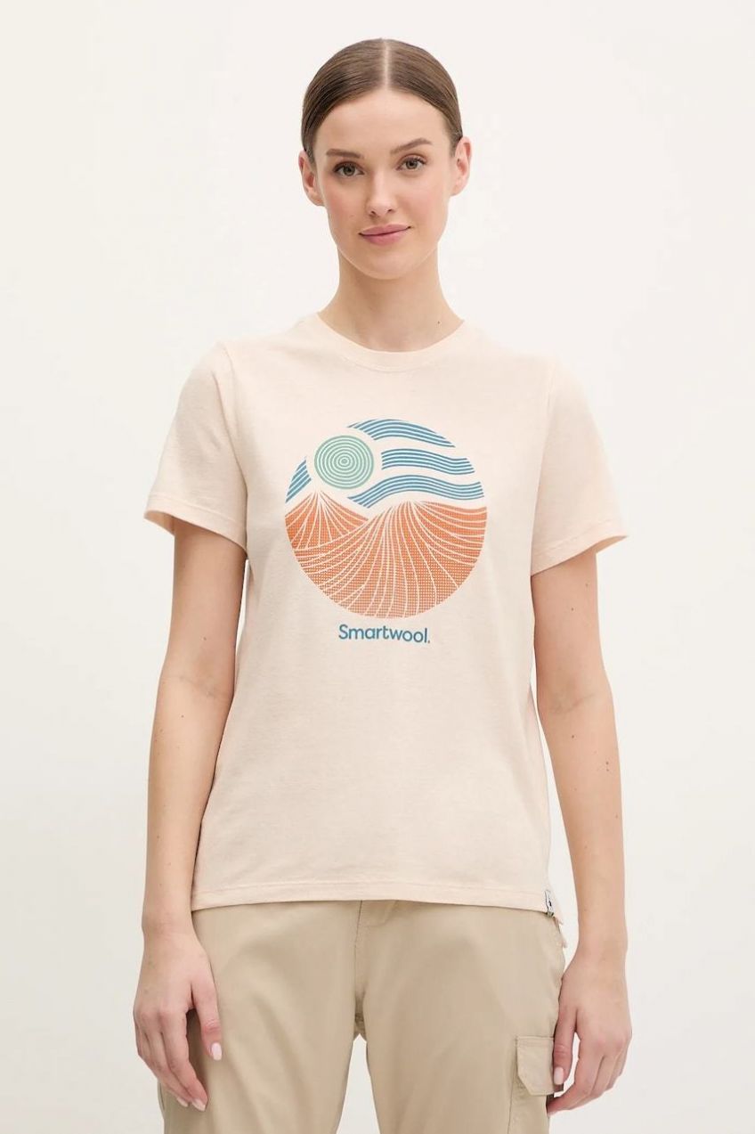 Športové tričko Smartwool béžová farba, SW002391