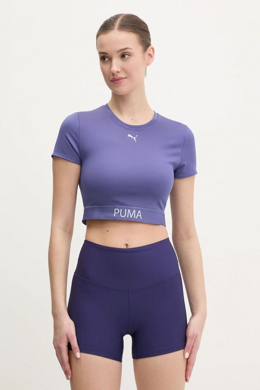 Tréningové tričko Puma Strong fialová farba, 526805