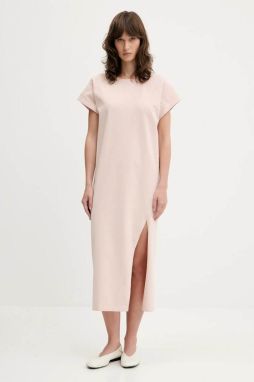 Bavlnené šaty IRO béžová farba, midi, oversize, WM33LITONYA