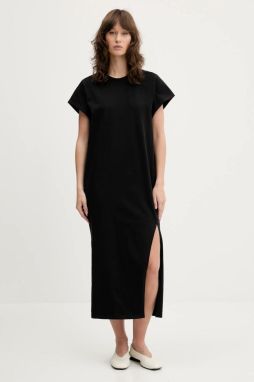 Bavlnené šaty IRO čierna farba, maxi, oversize, WF33LITONYA