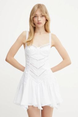 Šaty Charo Ruiz Ibiza Lira biela farba, mini, áčkový strih, 251601