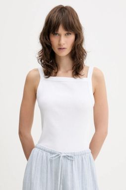 Top Abercrombie & Fitch biela farba, KI139-5108