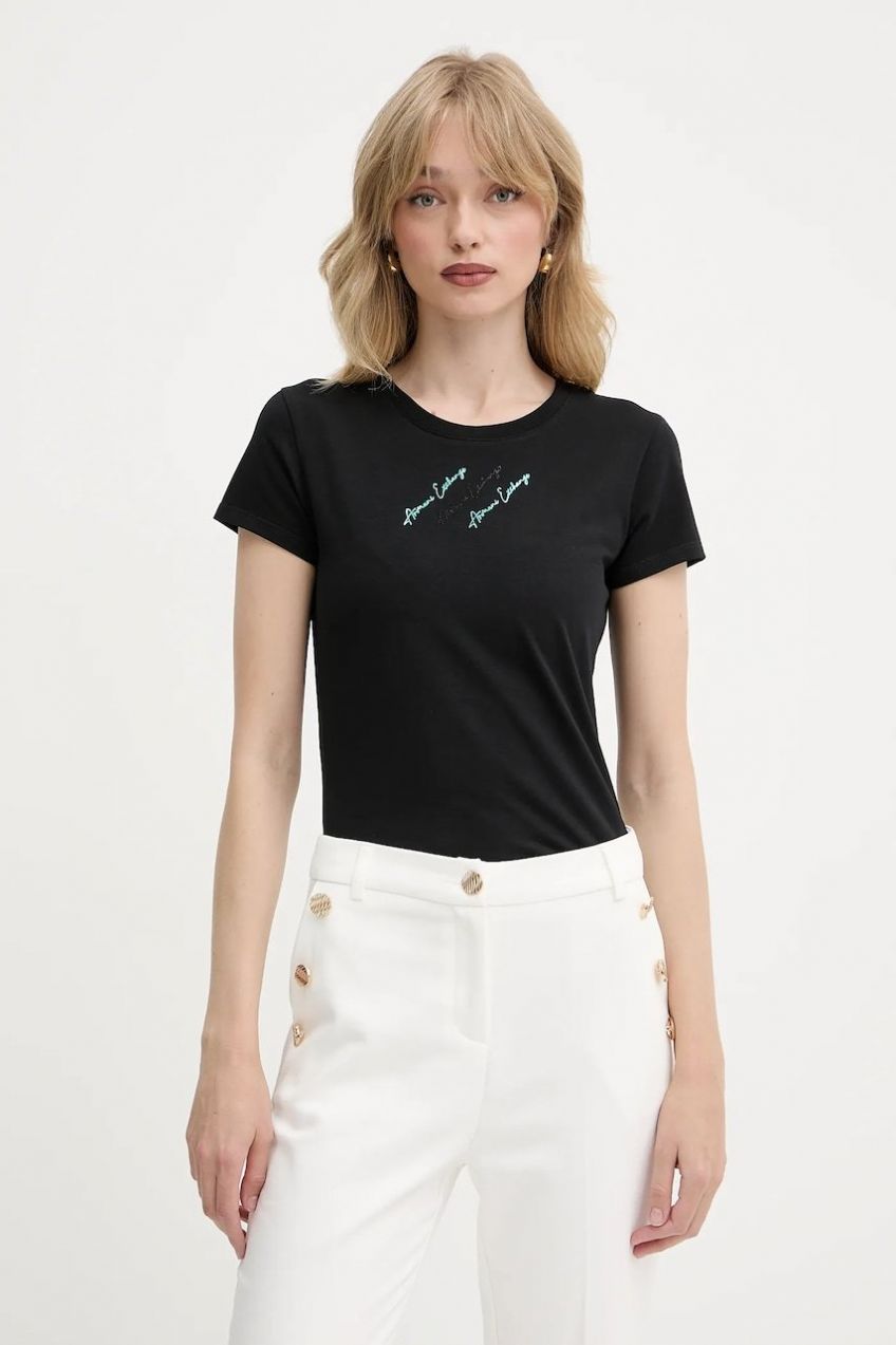 Tričko Armani Exchange dámske, čierna farba, XW000599 AF10355