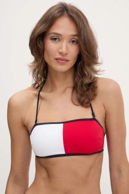Plavková podprsenka Tommy Hilfiger tmavomodrá farba, mäkké košíky, UW0UW05816