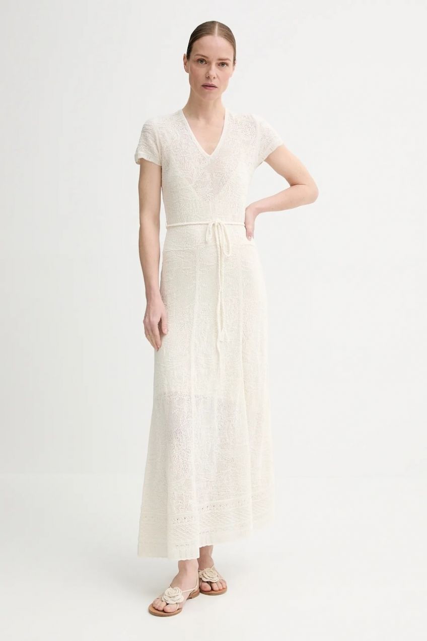 Vlnené šaty ZADIG&VOLTAIRE béžová farba, maxi, rovný strih, KWDR01193