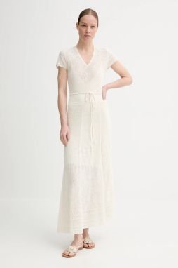 Vlnené šaty ZADIG&VOLTAIRE béžová farba, maxi, rovný strih, KWDR01193