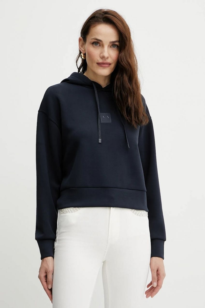 Mikina Armani Exchange tmavomodrá farba, jednofarebná, XW000505 AF12819