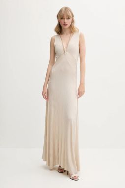 Šaty Blugirl Blumarine béžová farba, maxi, áčkový strih, RA5109.MA52I