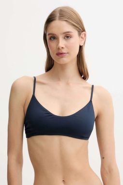 Plavková podprsenka Tommy Hilfiger tmavomodrá farba, mäkké košíky, UW0UW05823