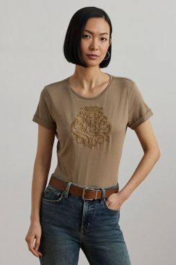 Tričko Lauren Ralph Lauren dámske, hnedá farba, 200963905