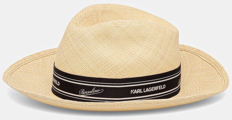 Klobúk Karl Lagerfeld béžová farba, KL000176