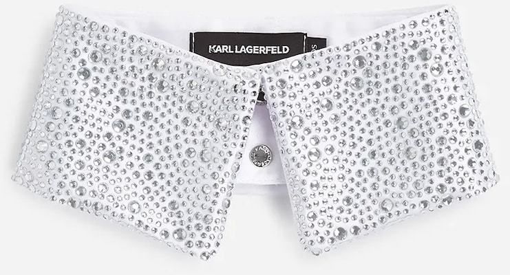 Ozdobný golier Karl Lagerfeld biela farba, A1W33028
