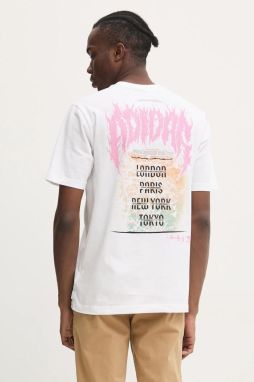 Bavlnené tričko adidas Originals Q12 TS DEATH pánske, béžová farba, s potlačou, JD0665