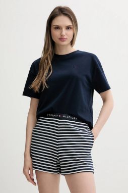 Pyžamo Tommy Hilfiger dámske, tmavomodrá farba, UW0UW05760