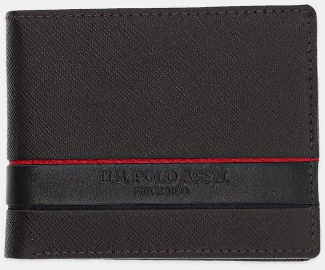 Kožená peňaženka U.S. Polo Assn. Yale pánska, hnedá farba, WEUYA2622MHA