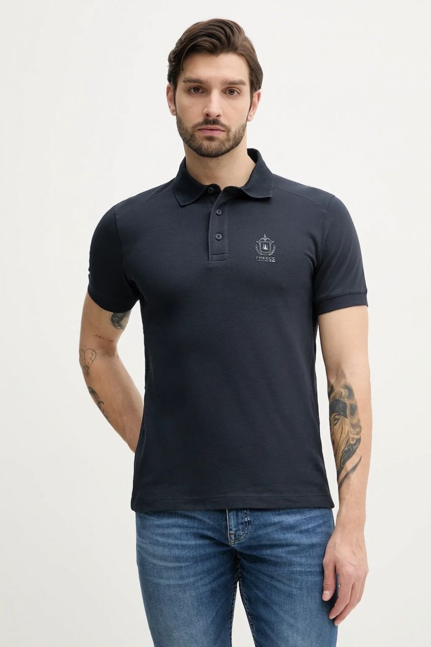 Bavlnené polo tričko Aeronautica Militare pánske, tmavomodrá farba, jednofarebné, PO1868P347