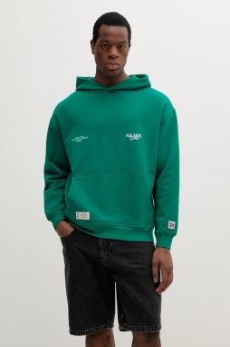 Bavlnená mikina Pepe Jeans COLVILLE HOODIE zelená farba, s kapucňou, s potlačou, PM582846