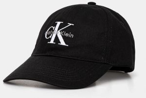 Bavlnená šiltovka Calvin Klein čierna farba, s nášivkou, LV04K5026G