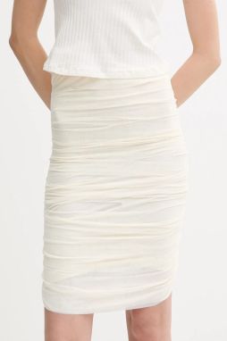 Sukňa MM6 Maison Margiela béžová farba, mini, puzdrová, S62DA0037