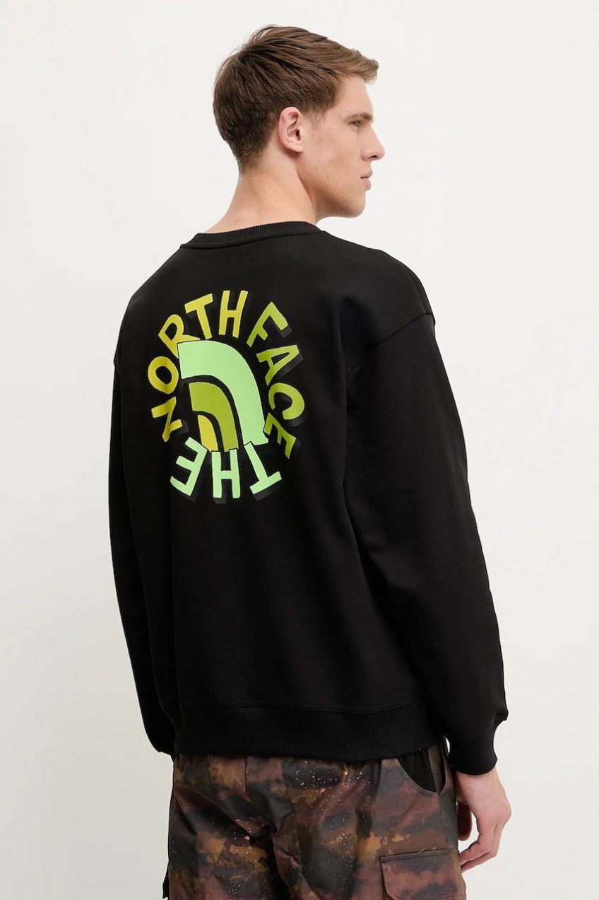 Bavlnená mikina The North Face Nuptse Oversized čierna farba, jednofarebná, NF0A8C3UJK31