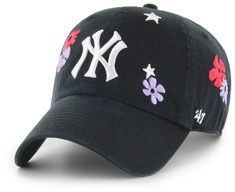 Bavlnená šiltovka 47 brand MLB New York Yankees čierna farba, s nášivkou, B-FLRAC17GWS-BKA