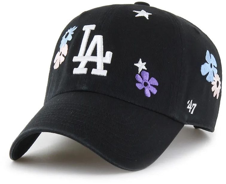 Bavlnená šiltovka 47 brand MLB Los Angeles Dodgers čierna farba, s nášivkou, B-FLRAC12GWS-BK
