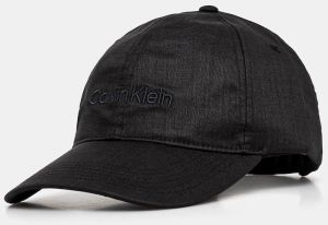 Šiltovka Calvin Klein čierna farba, s nášivkou, LV04D5024G