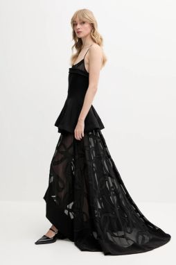 Šaty Stine Goya čierna farba, maxi, áčkový strih, SG-SS25-D116-2351