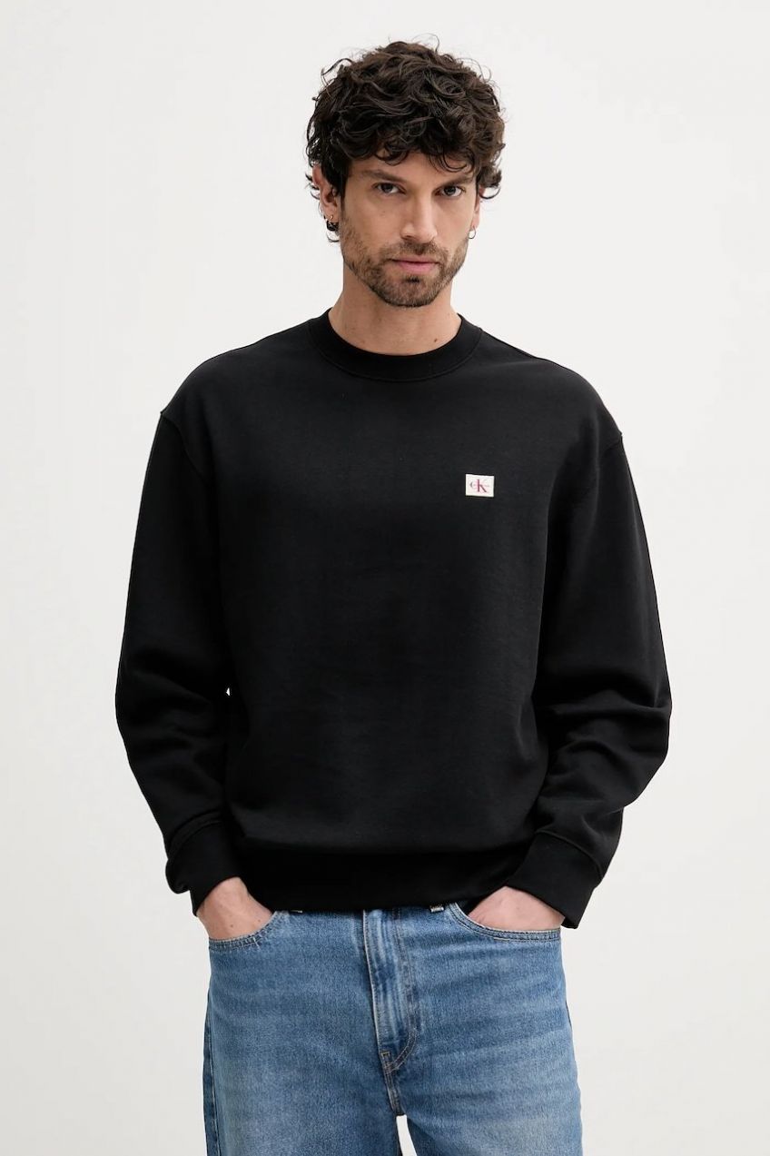 Mikina Calvin Klein Jeans čierna farba, jednofarebná, LV04RC273G