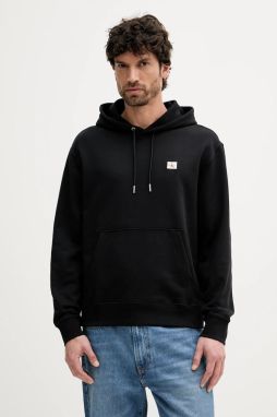 Mikina Calvin Klein Jeans čierna farba, s kapucňou, jednofarebná, LV04RC274G