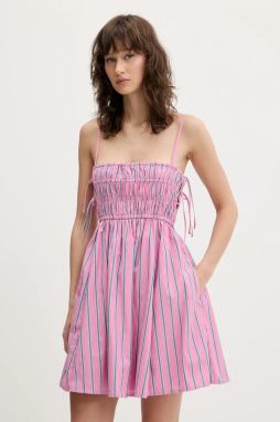Šaty Abercrombie & Fitch ružová farba, mini, áčkový strih, KI159-5820