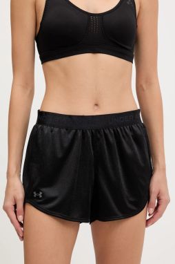 Tréningové šortky Under Armour Tech Play čierna farba, jednofarebná, vysoký pás, 1389883