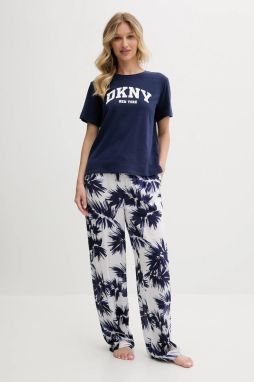 Pyžamo Dkny dámske, tmavomodrá farba, YI70052