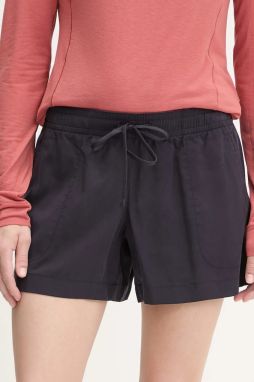 Šortky Jack Wolfskin Montero tmavomodrá farba, jednofarebná, vysoký pás, A63889
