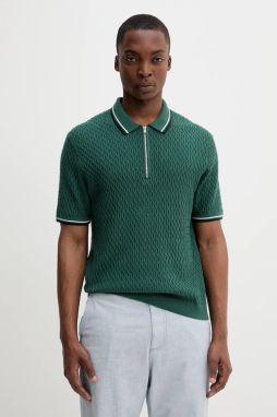 Polo tričko Abercrombie & Fitch pánske, zelená farba, jednofarebná, KI120-5086
