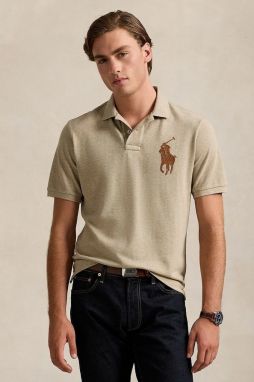 Bavlnené polo tričko Polo Ralph Lauren béžová farba, jednofarebné, 710958776