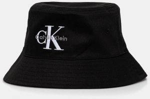 Klobúk Calvin Klein čierna farba, bavlnený, LV04K5017G