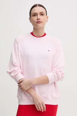 Mikina Tommy Hilfiger dámska, ružová farba, jednofarebná, UW0UW05771