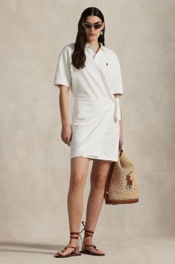 Bavlnené šaty Polo Ralph Lauren biela farba, mini, rovný strih, 211A88516
