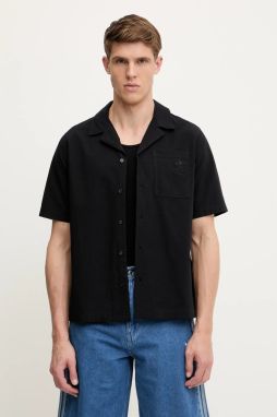 Bavlnená košeľa adidas Originals Essential čierna farba, regular, JD2455