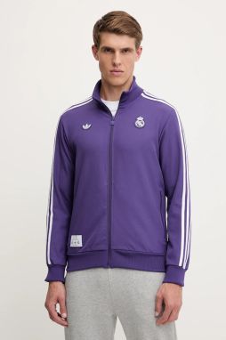 Mikina adidas Originals REAL ICON TT fialová farba, vzorovaná, JF2582